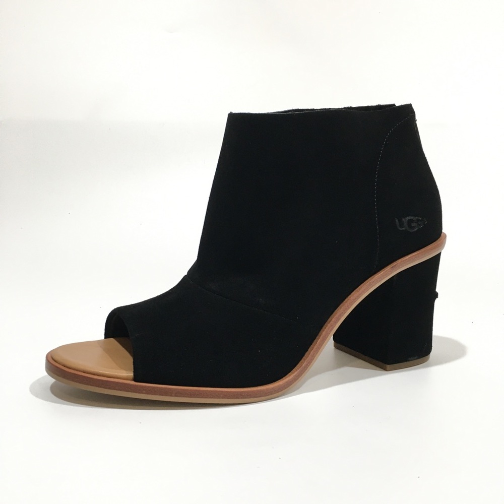 UGG Ginger Open-Toe Ankle Boots -Black Suede -Women’s US 11 -NEW